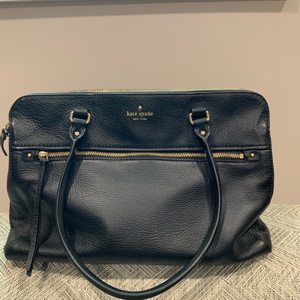 Kate Spade Black Leather Tote Bag